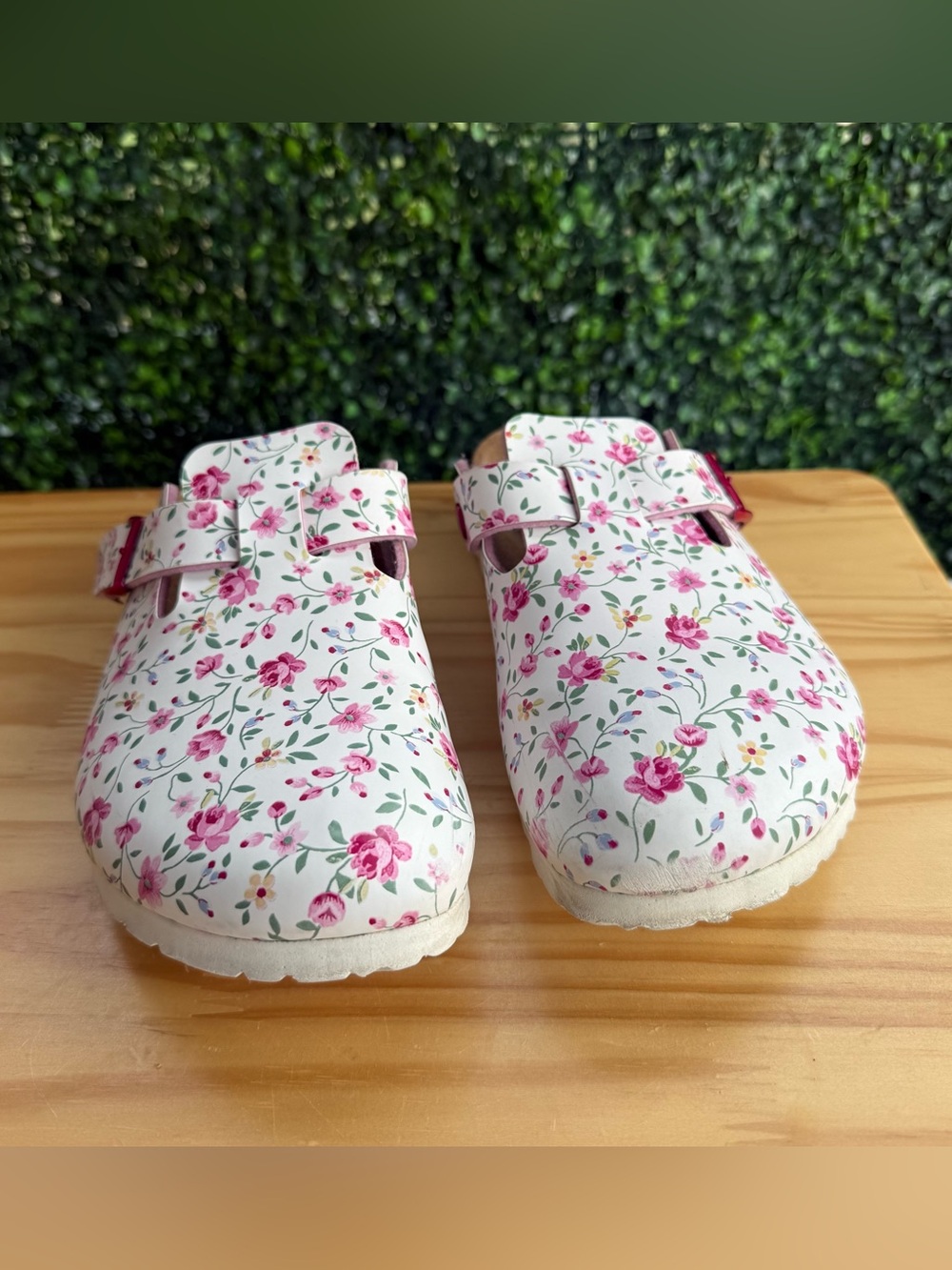 Birkenstock Papillio Floral Clogs Women’s 8 EU 39 Pink Buckle Slip On - Picture 3 of 9
